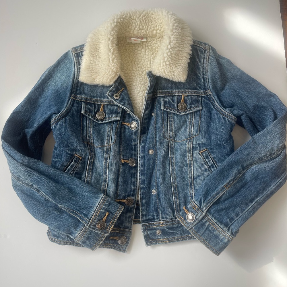 Girls Cat & Jack Sherpa Lined Jean Jacket